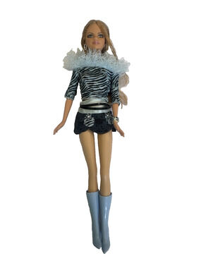 Barbie Fashion Fever Animal Print Doll K9811 2006 Blue Tiger Stripe Outfit